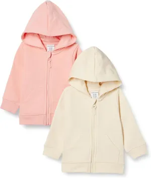 Amazon Essentials Unisex Toddlers and Babies' French Terry Zip-Up Hoodie, Multipacks