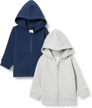 Amazon Essentials Unisex Toddlers and Babies' French Terry Zip-Up Hoodie, Multipacks