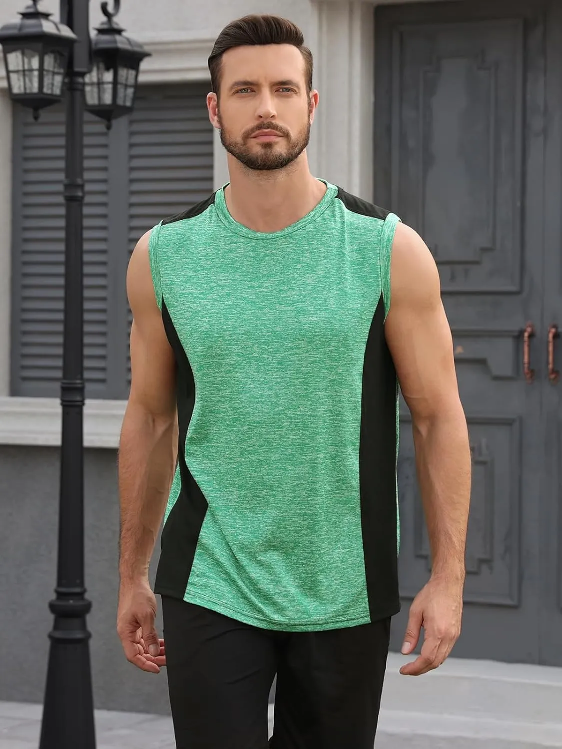 AMVELOP 4 Pack Men's Workout Tank Tops Sleeveless Quick Dry Gym Muscle Shirts