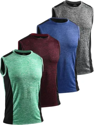 AMVELOP 4 Pack Men's Workout Tank Tops Sleeveless Quick Dry Gym Muscle Shirts