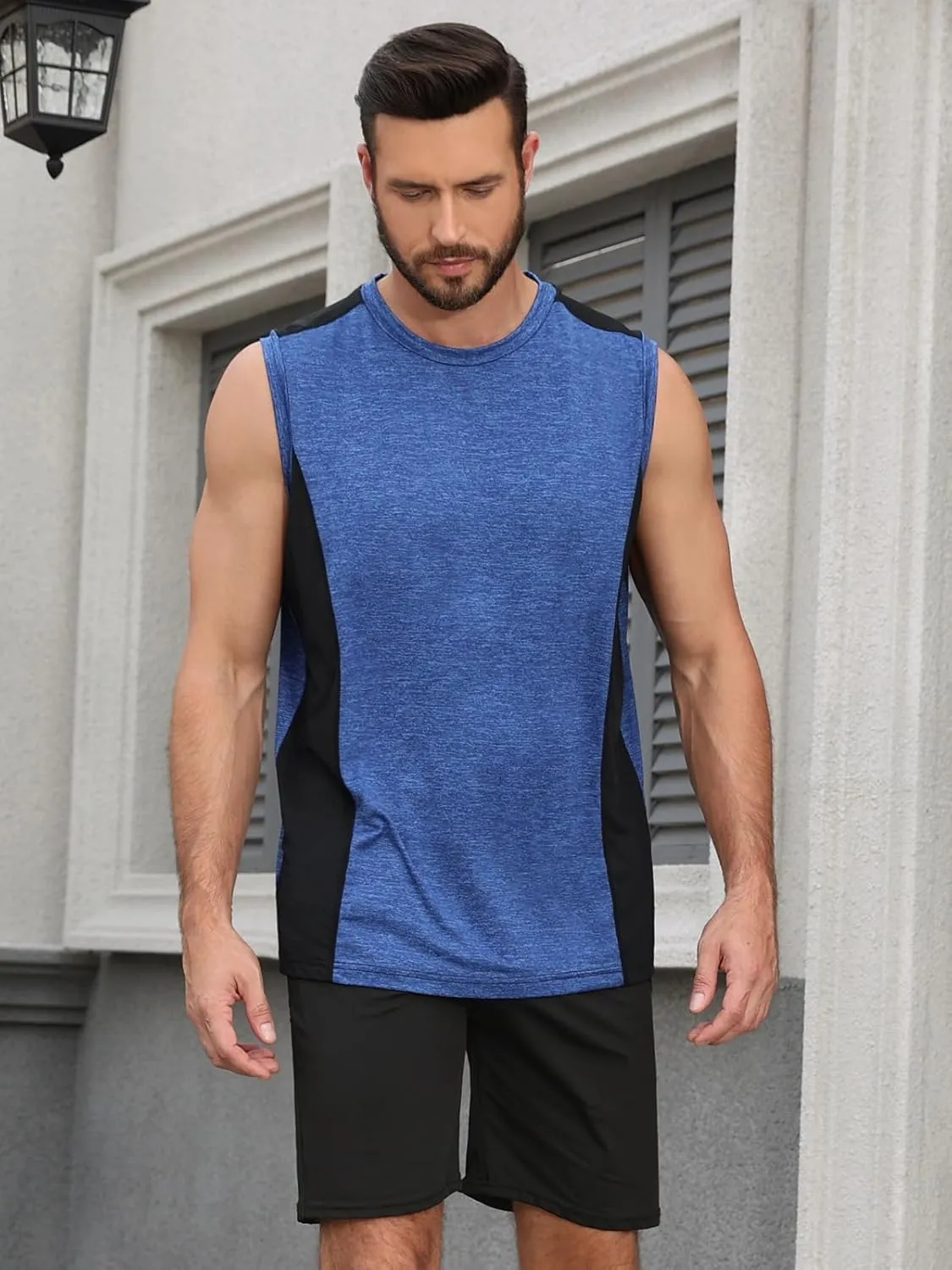 AMVELOP 4 Pack Men's Workout Tank Tops Sleeveless Quick Dry Gym Muscle Shirts
