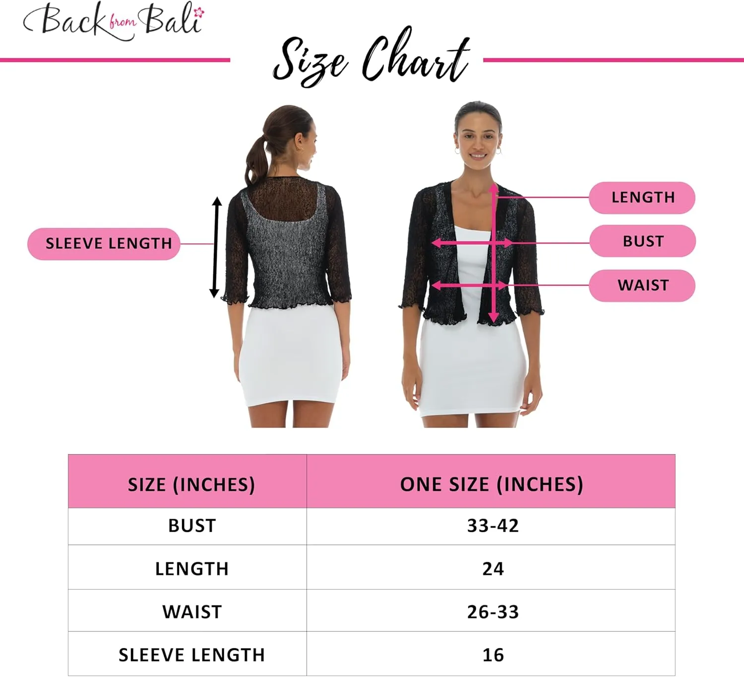 Back From Bali Womens Sheer Shrug Cardigan Lightweight Knit