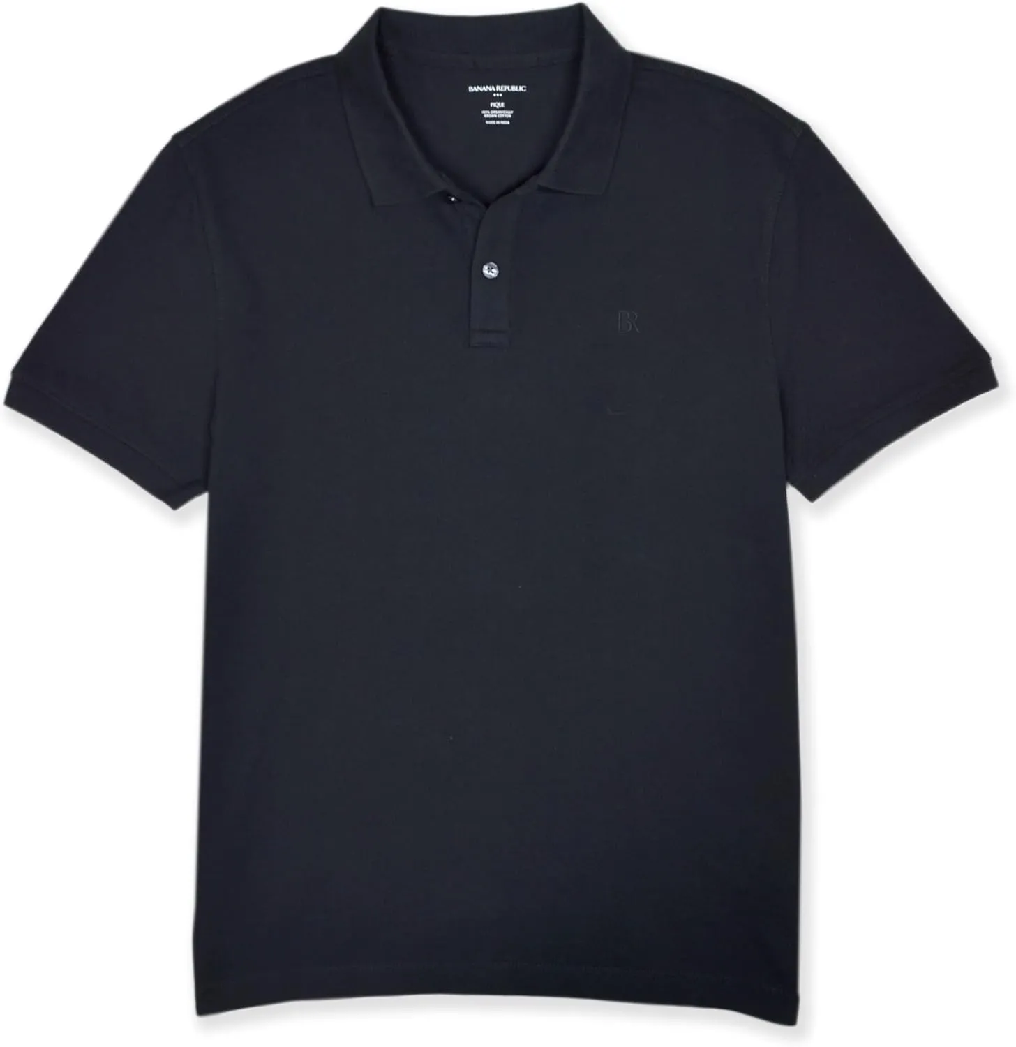 Banana Republic Mens 803392 Regular Fit Pique Mesh Organic Cotton Monogram Polo Shirt