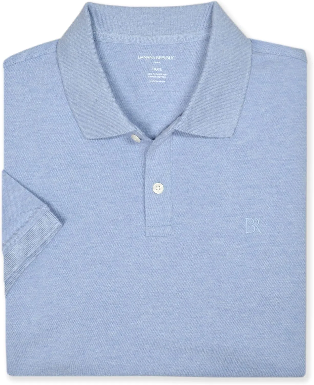 Banana Republic Mens 803392 Regular Fit Pique Mesh Organic Cotton Monogram Polo Shirt