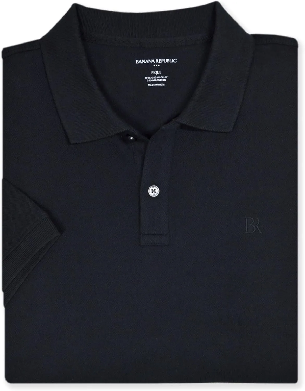 Banana Republic Mens 803392 Regular Fit Pique Mesh Organic Cotton Monogram Polo Shirt