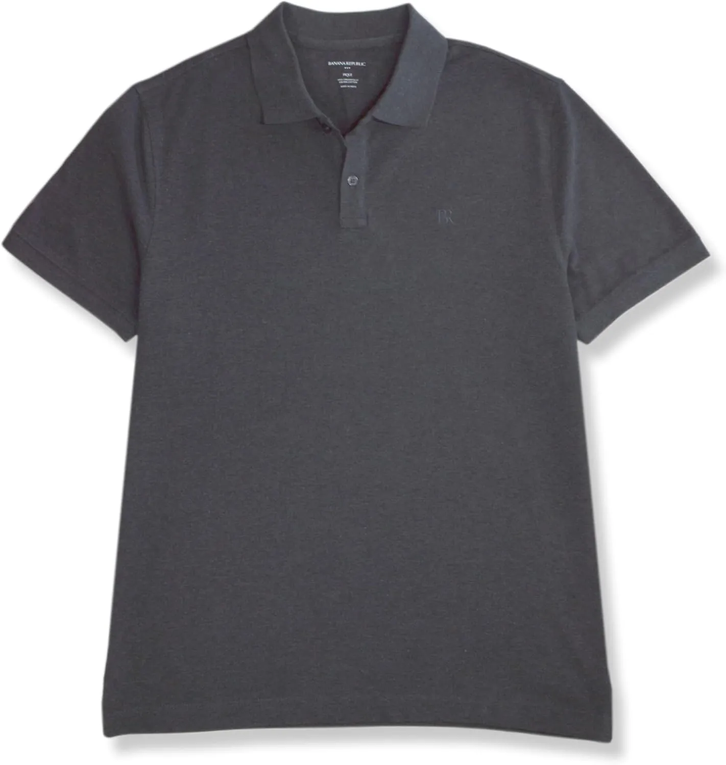 Banana Republic Mens 803392 Regular Fit Pique Mesh Organic Cotton Monogram Polo Shirt