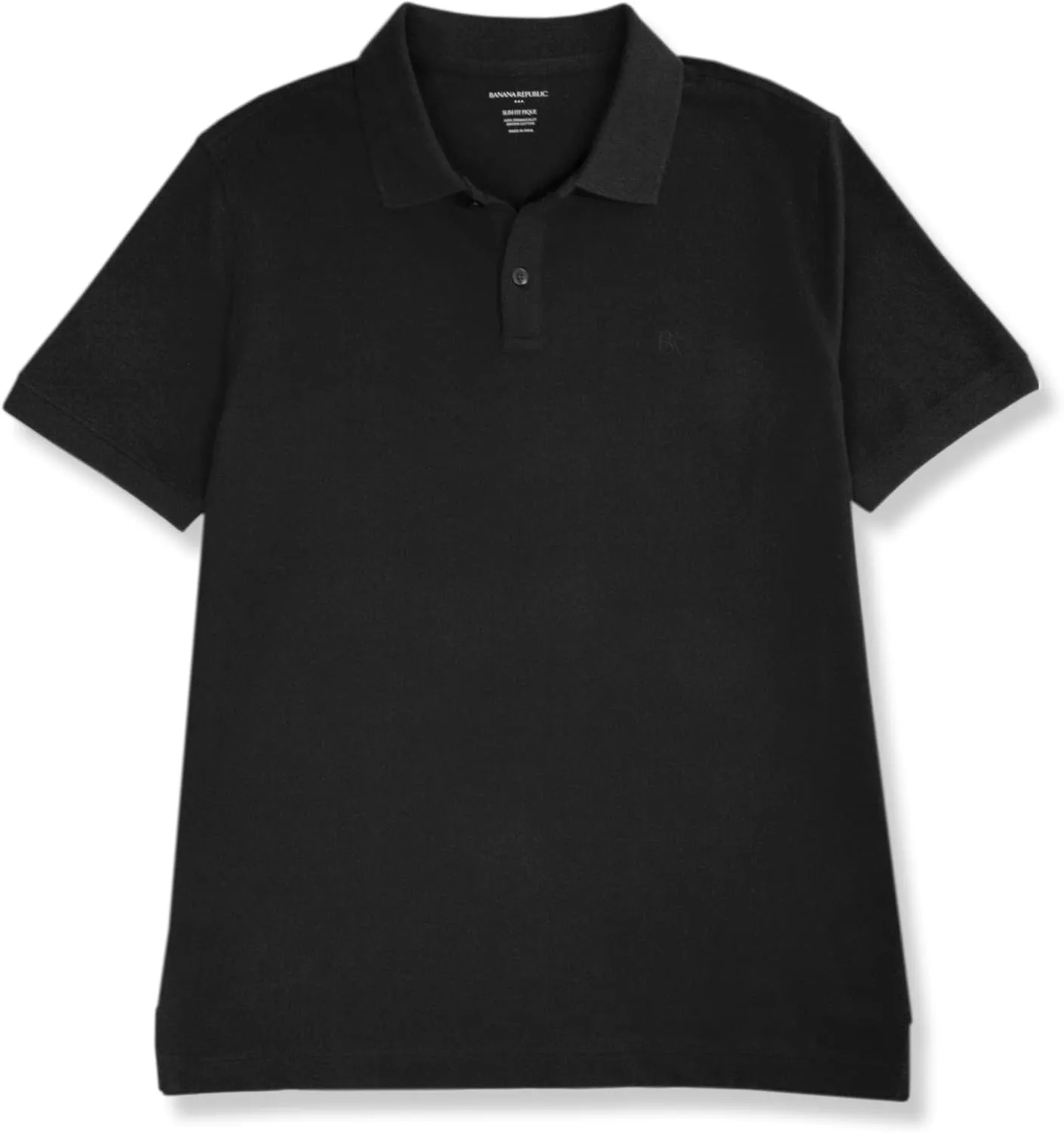 Banana Republic Mens Slim Fit Pique Mesh Organic Cotton Monogram Polo Shirt