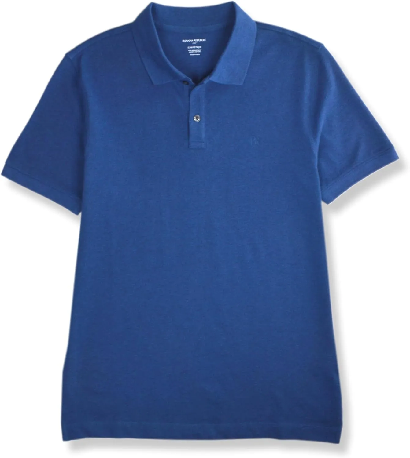 Banana Republic Mens Slim Fit Pique Mesh Organic Cotton Monogram Polo Shirt