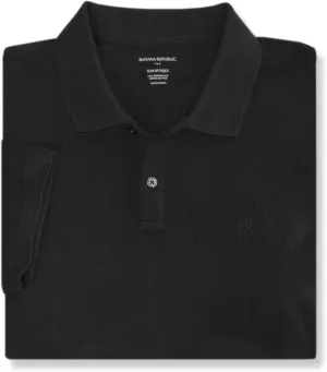 Banana Republic Mens Slim Fit Pique Mesh Organic Cotton Monogram Polo Shirt
