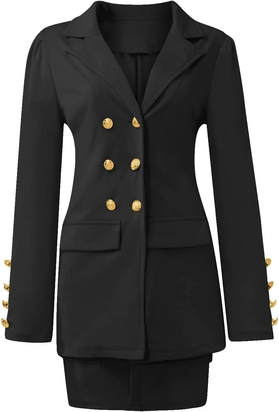 Blazer Sets Women 2 Piece Outfits Elegant Blazers Jackets Long Sleeve Cardigan Coat Pocket Shorts Skirt Suit