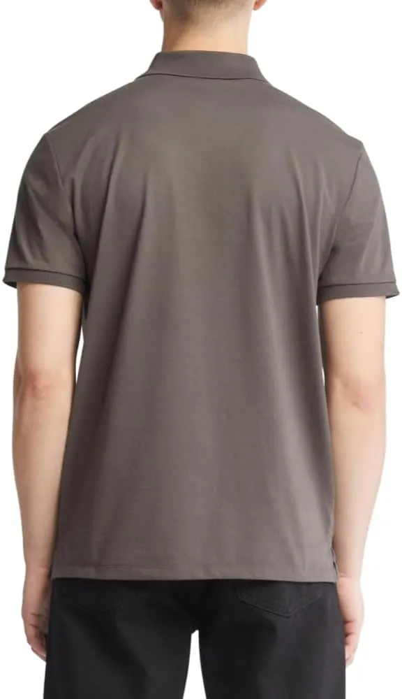 Calvin Klein Men's Smooth Cotton Monogram Logo Polo Shirt