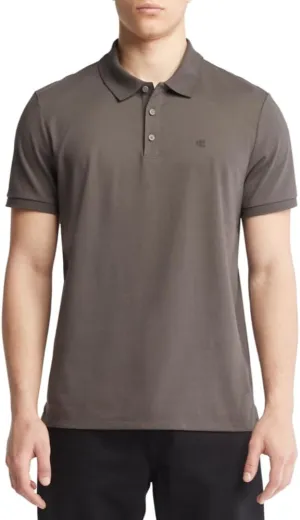 Calvin Klein Men's Smooth Cotton Monogram Logo Polo Shirt