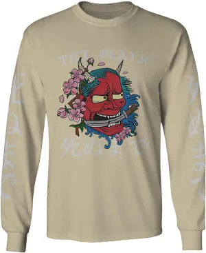 Front Demon Graphic Traditional Japanese Till Death Anime Aesthetics Long Sleeve Men's