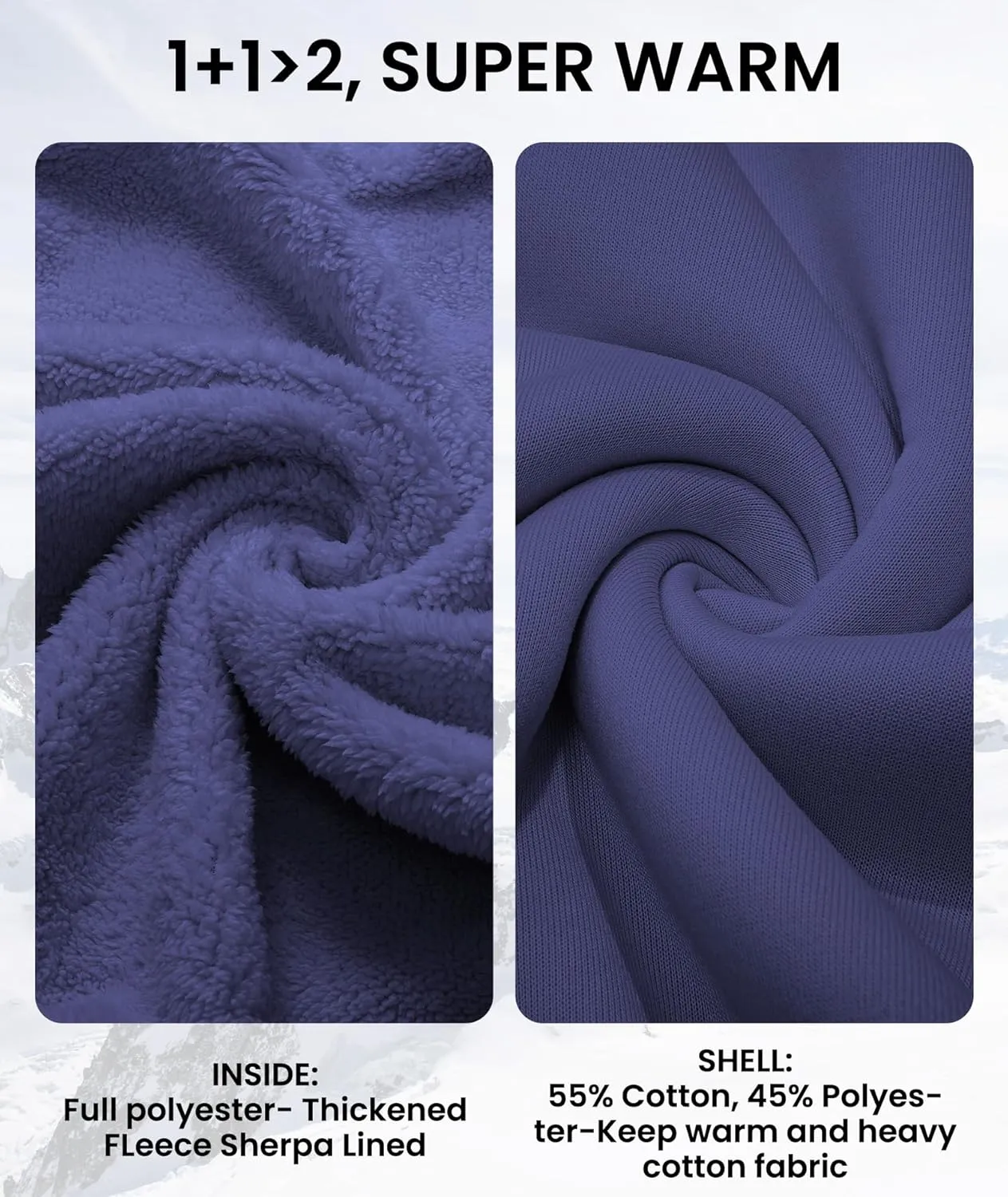 GEEK LIGHTING Hoodies for Men Heavyweight Fleece Sweatshirt - Full Zip Up Thick Sherpa Lined