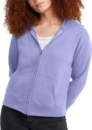 Hanes Women's Hoodie, Ecosmart Fleece Full-zip Hoodie, Zip-up Hooded Sweatshirt
