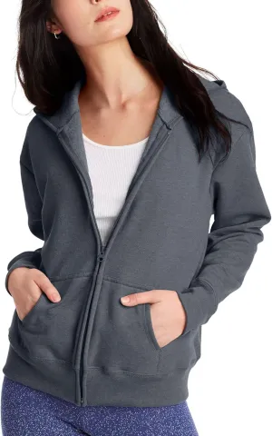Hanes Women's Hoodie, Ecosmart Fleece Full-zip Hoodie, Zip-up Hooded Sweatshirt