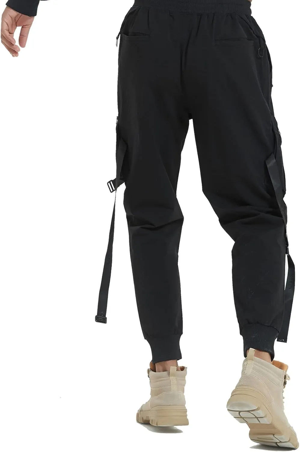 Hello MrLin Men's Jogger Pants Punk Cargo Baggy Techwear Hip Hop Harem Pants Streetwear Tactical Track Pants