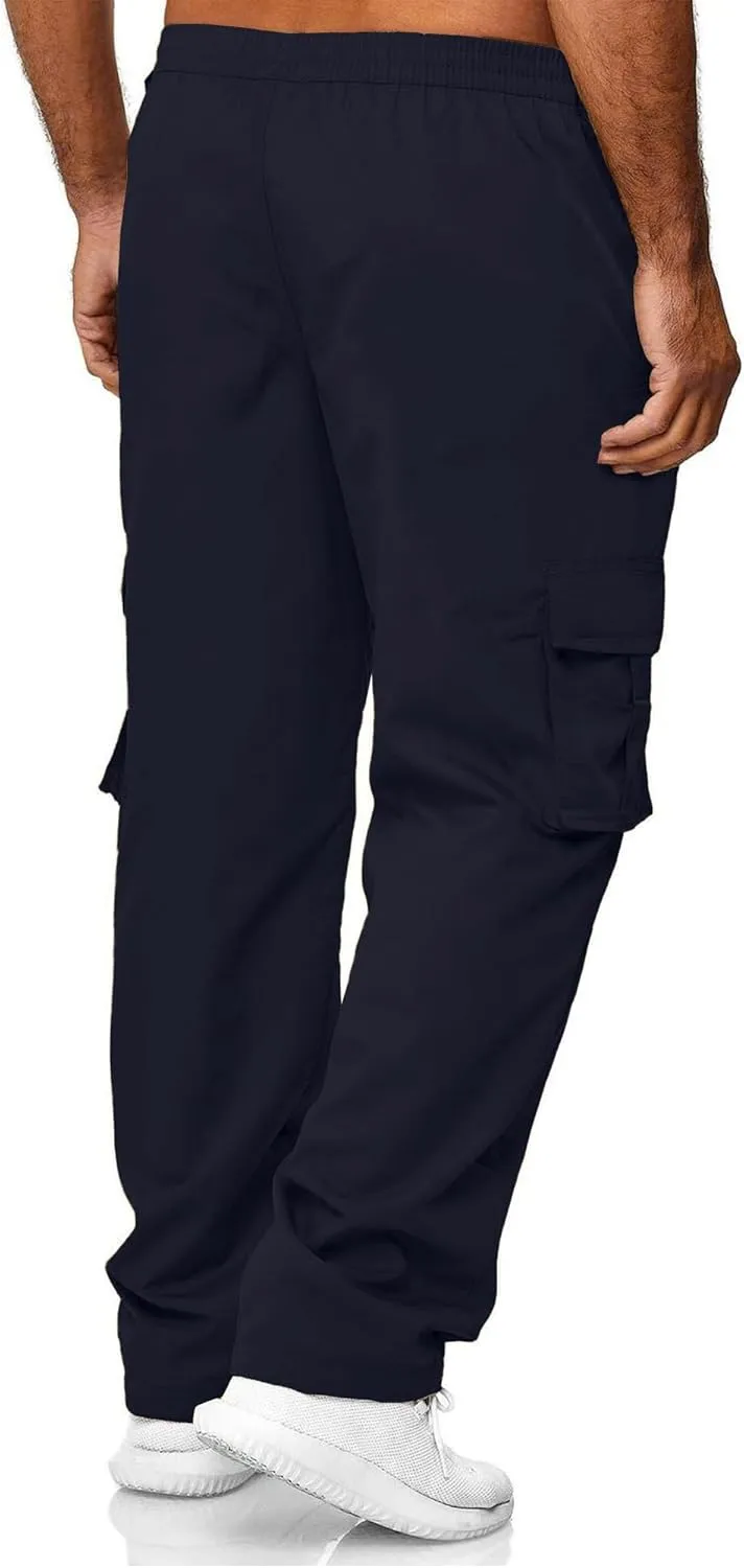 HOTake Men's Casual Cargo Sweatpants Waist Drawstring Joggers Hiking Tactical Pants for Men with Pockets