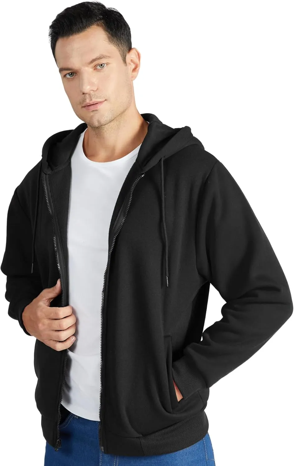 JACKETOWN Hoodie for Men Full Zip Up Sweatshirts Hoodies Lightweight Fashion Jacket with Pockets