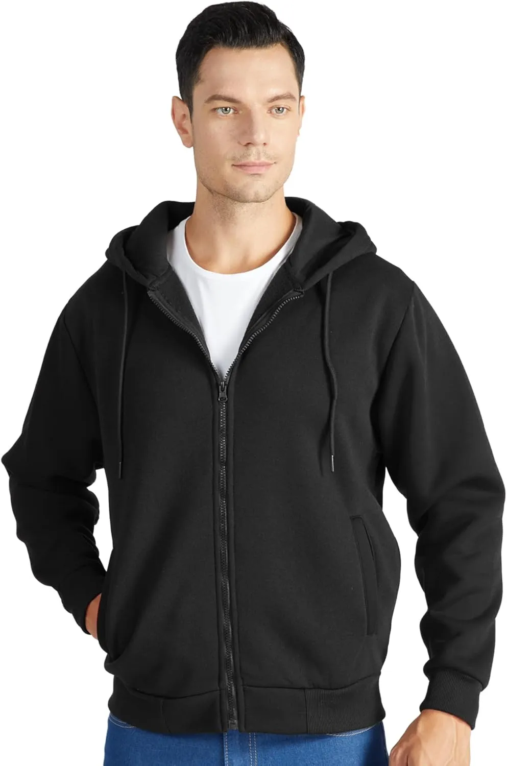 JACKETOWN Hoodie for Men Full Zip Up Sweatshirts Hoodies Lightweight Fashion Jacket with Pockets