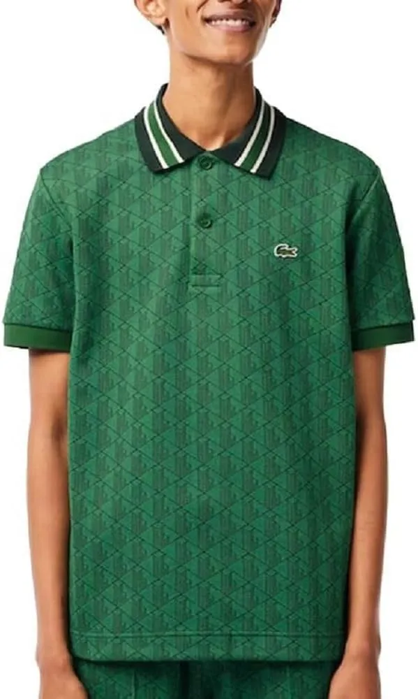 Lacoste Men's Classic Fit Contrast Collar Monogram Polo