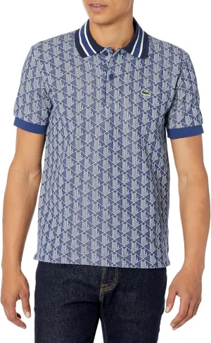 Lacoste Men's Classic Fit Contrast Collar Monogram Polo