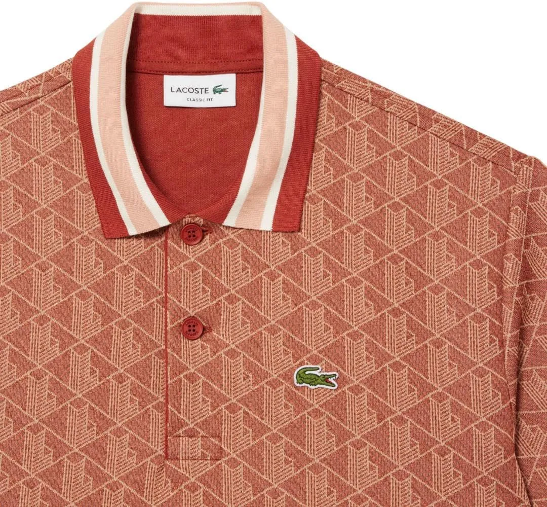 Lacoste Men's Contrast Collar Monogram Polo Shirt