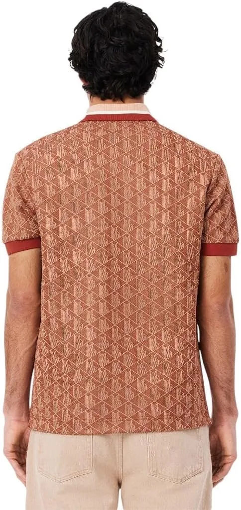 Lacoste Men's Contrast Collar Monogram Polo Shirt