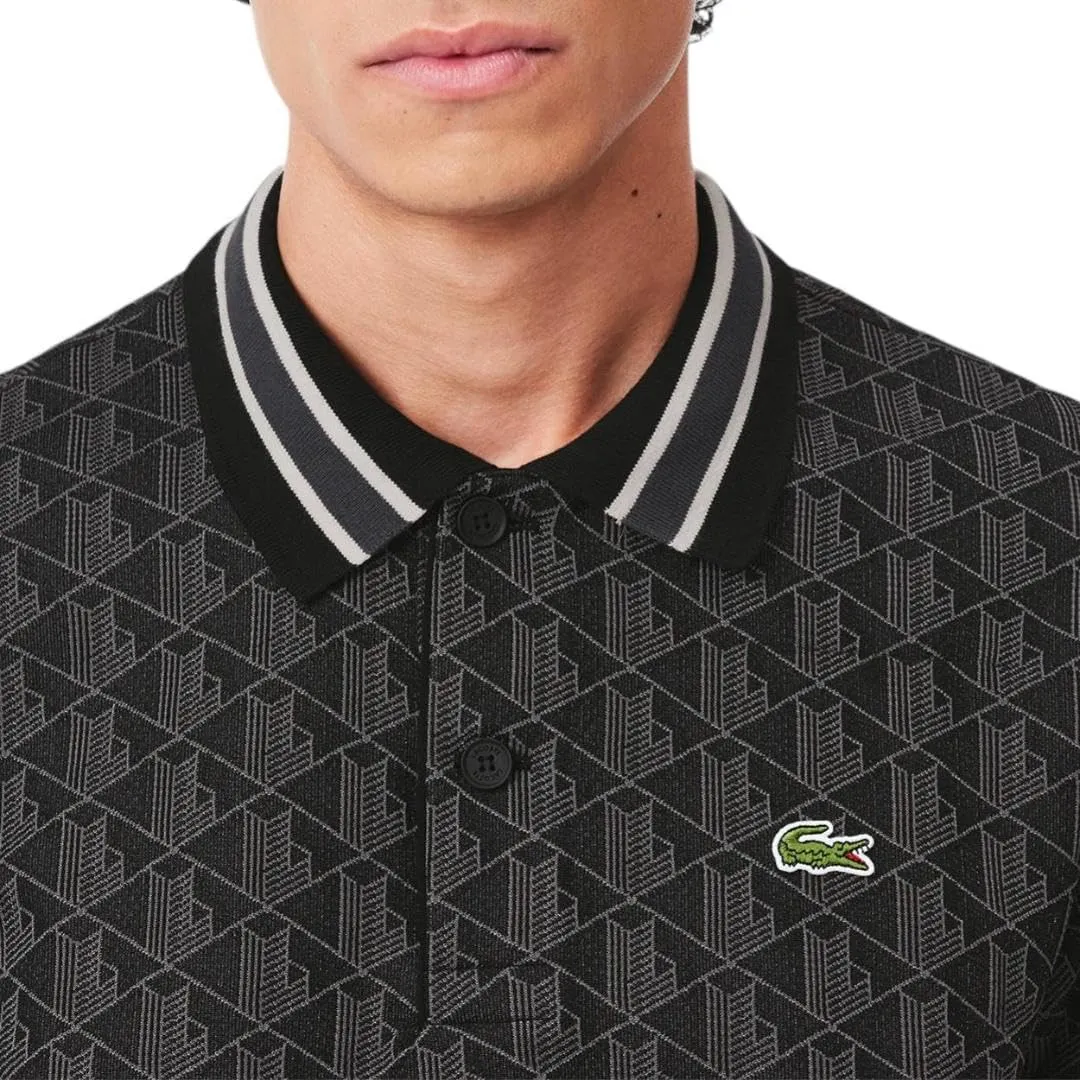 Lacoste Men's Contrast Collar Monogram Polo Shirt