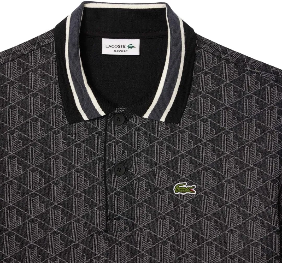 Lacoste Men's Contrast Collar Monogram Polo Shirt