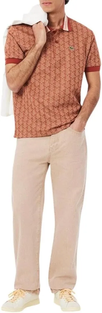 Lacoste Men's Contrast Collar Monogram Polo Shirt