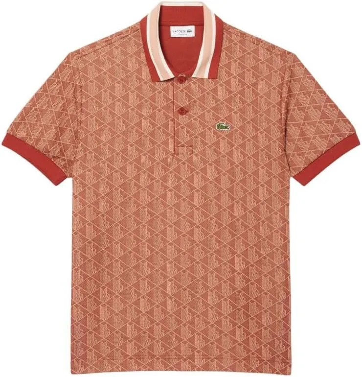 Lacoste Men's Contrast Collar Monogram Polo Shirt