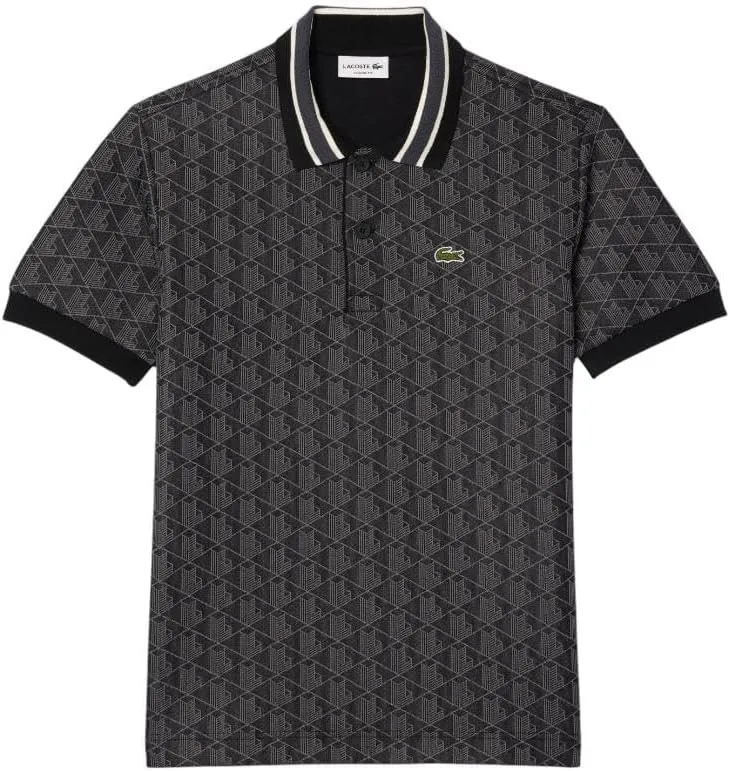 Lacoste Men's Contrast Collar Monogram Polo Shirt