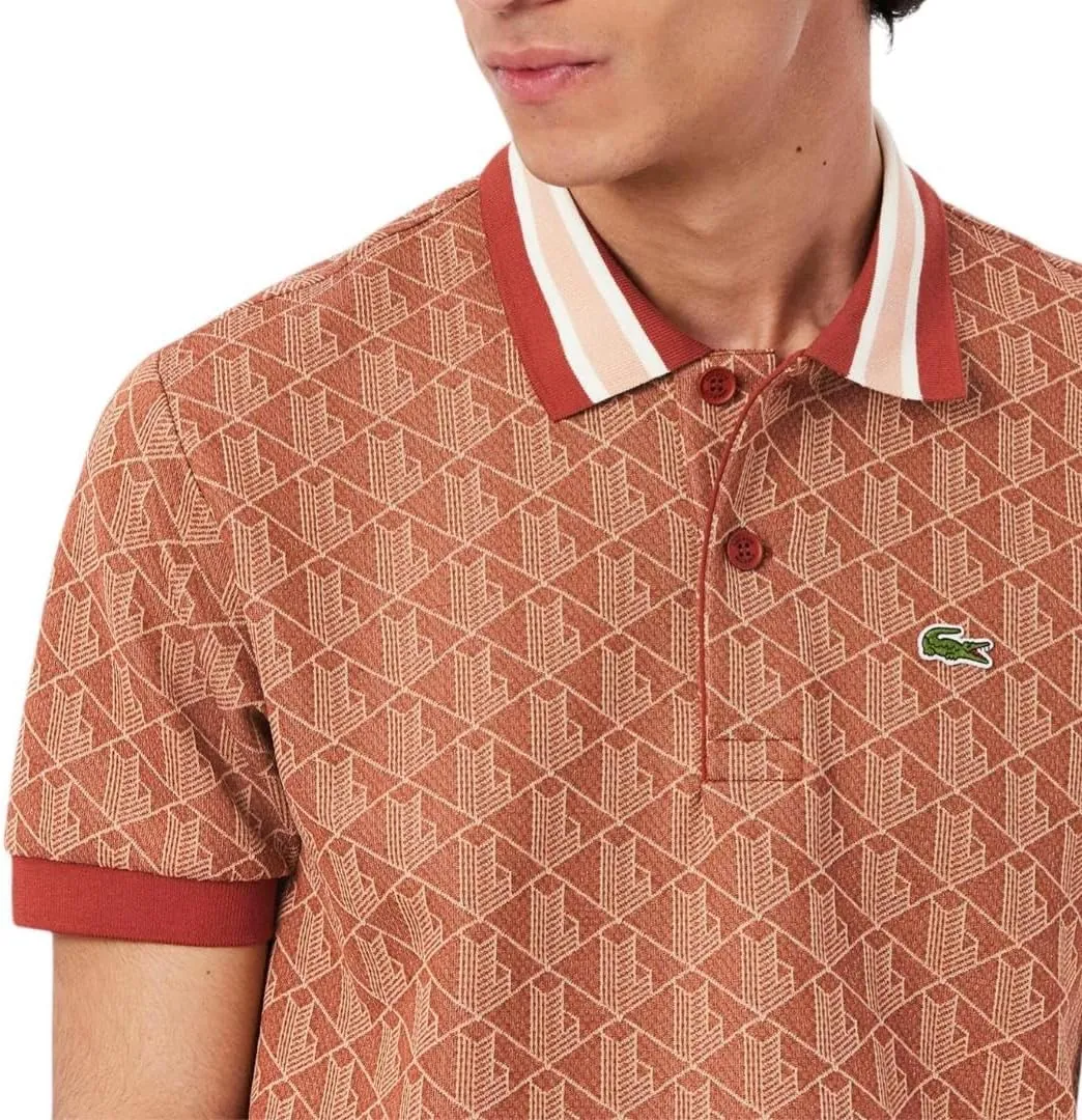 Lacoste Men's Contrast Collar Monogram Polo Shirt
