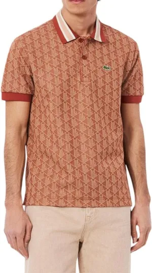 Lacoste Men's Contrast Collar Monogram Polo Shirt