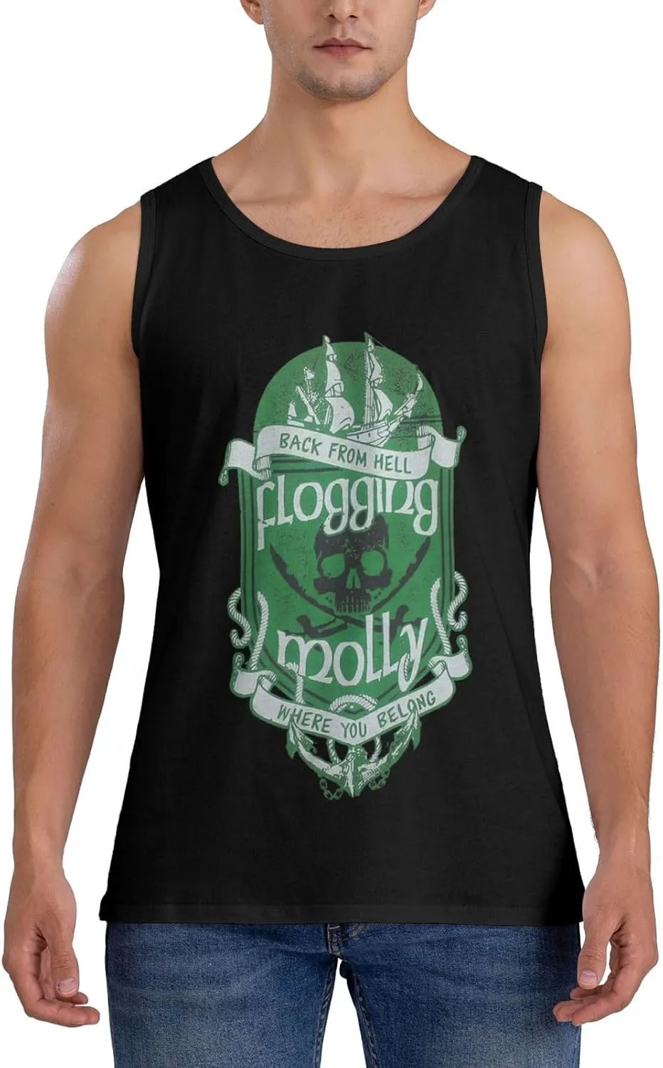 Men Cotton Tank Top Crewneck T Shirt Classic Graphic Tee Shirts Tops