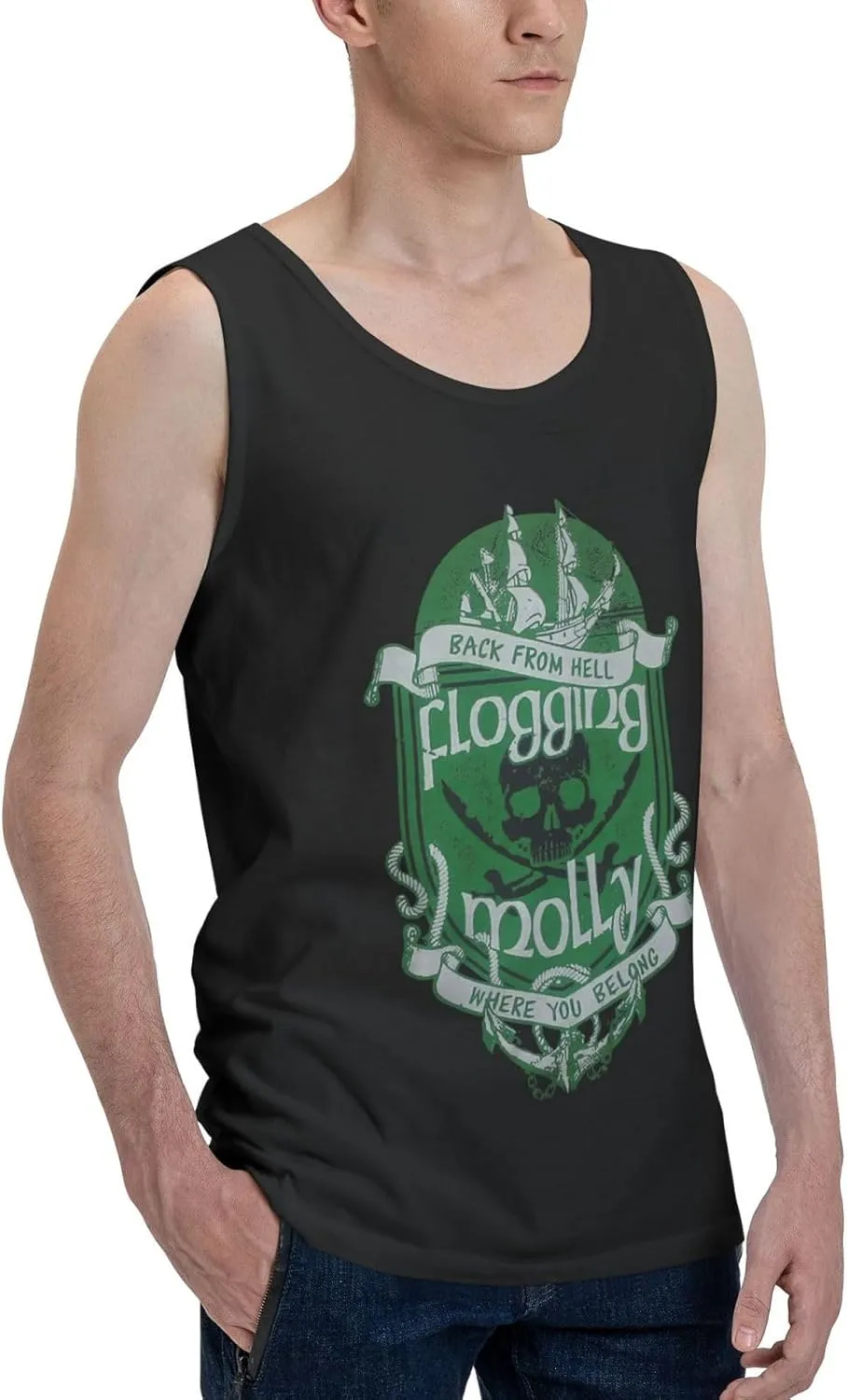 Men Cotton Tank Top Crewneck T Shirt Classic Graphic Tee Shirts Tops