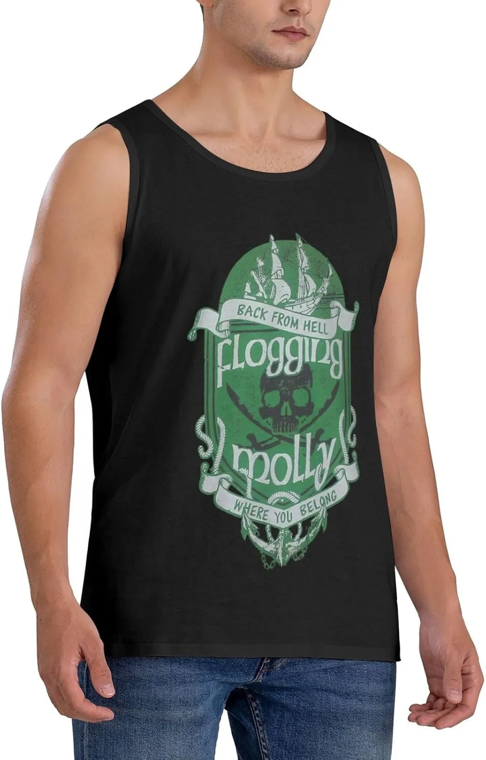 Men Cotton Tank Top Crewneck T Shirt Classic Graphic Tee Shirts Tops