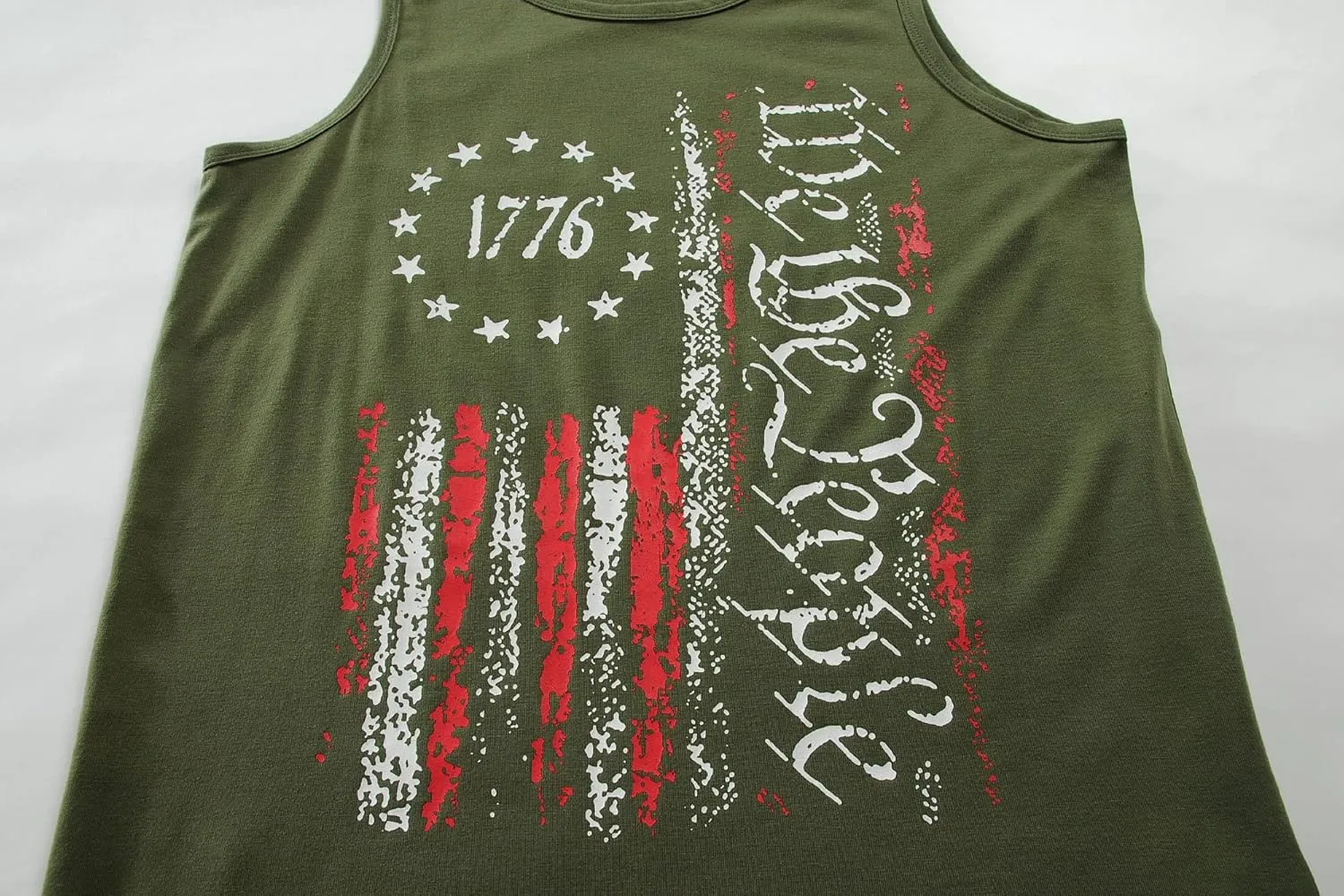 Men's American Flag Tank Tops 1776 4th of July Shirts Casual Sleeveless Gym Workout Tanks USA Flag Patriotic T-Shirts