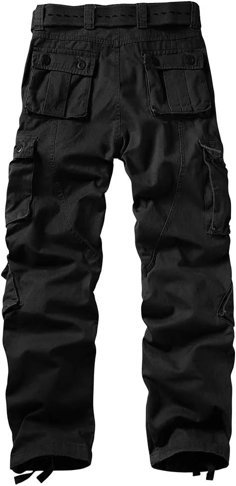 Men's Cargo Pants, Casual Outdoor Camo Pants, Relaxed Fit Work Pants with Multi Pockets