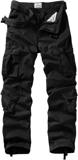 Men's Cargo Pants, Casual Outdoor Camo Pants, Relaxed Fit Work Pants with Multi Pockets