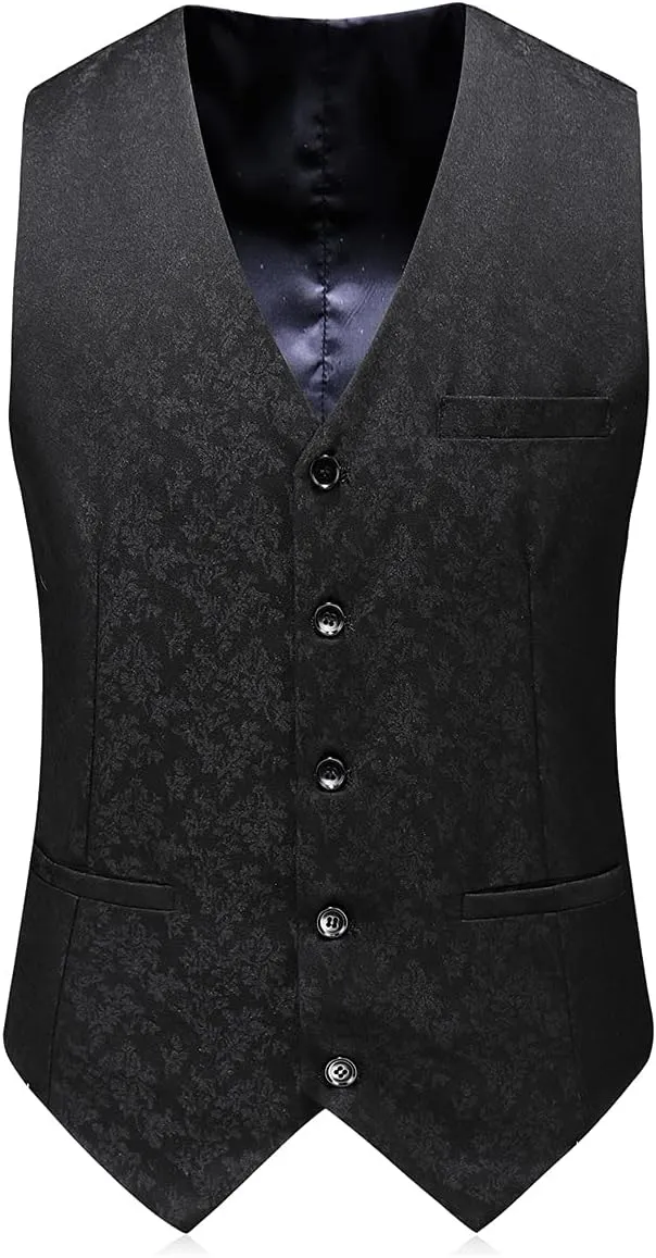 Mens Plaid 3 Piece Suits Slim Fit Double Breasted Plaid Suit Jacket Vest Pants Set Formal