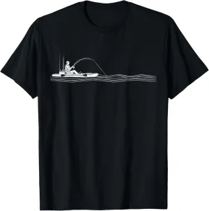 Minimalist Kayak Fishing Graphic T-Shirt