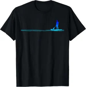 Minimalist Paddleboarding Standup Paddling Graphic T-Shirt