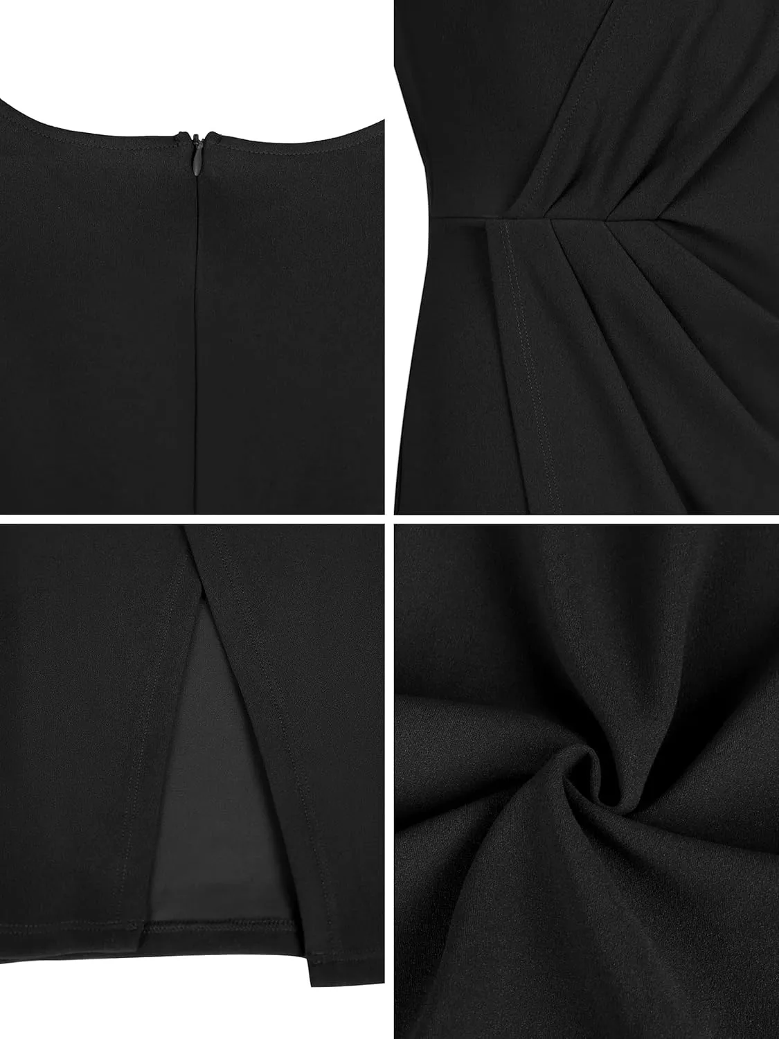 Missufe Women's V Neck Ruffle Flutter Sleeve Ruched Bodycon Wrap Party Slit Cocktail Midi Dress