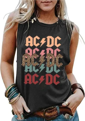 Rock N' Roll Institute Tank Top for Women Retro Country Music Shirt Rock Concert Band Tees Cool Graphic Sleeveless Top