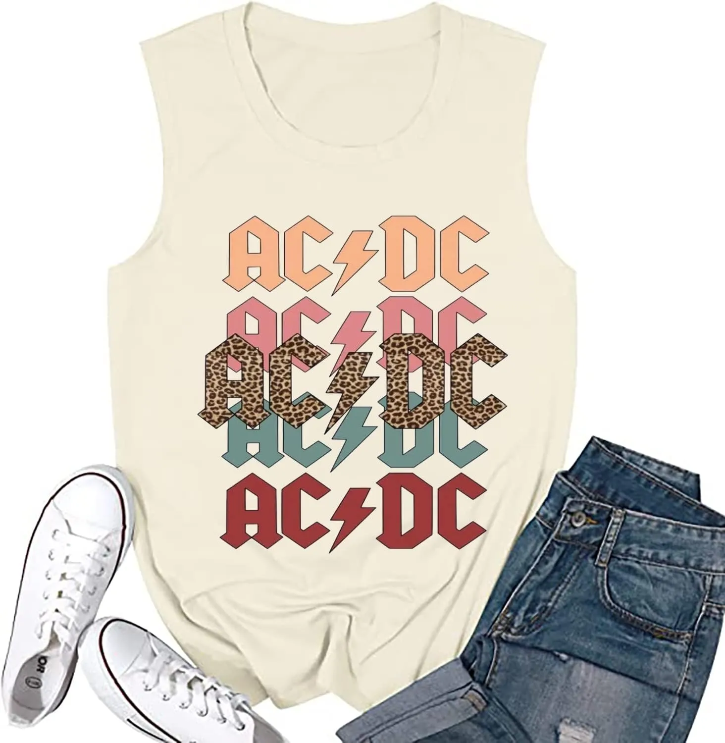 Rock N' Roll Institute Tank Top for Women Retro Country Music Shirt Rock Concert Band Tees Cool Graphic Sleeveless Top