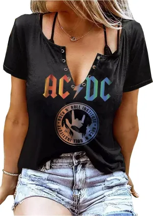 Rock N' Roll Institute Tank Top for Women Retro Country Music Shirt Rock Concert Band Tees Cool Graphic Sleeveless Top