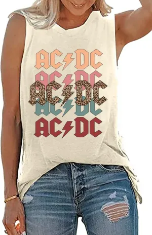 Rock N' Roll Institute Tank Top for Women Retro Country Music Shirt Rock Concert Band Tees Cool Graphic Sleeveless Top