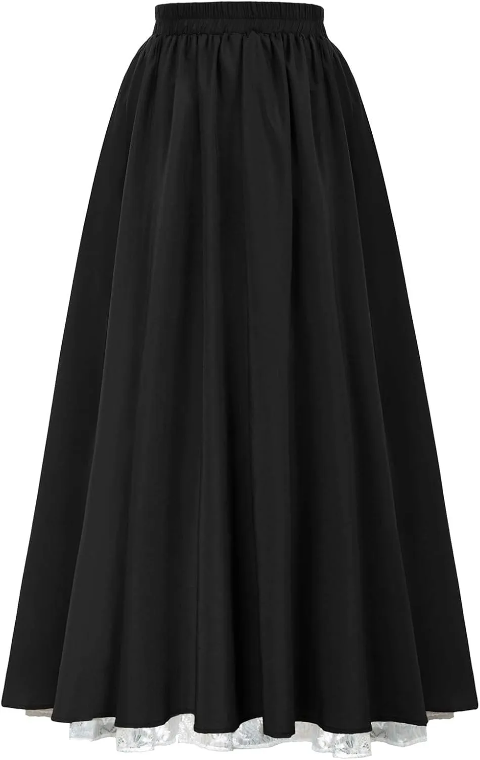 Scarlet Darkness Maxi Long Skirt for Women Double Layered Renaissance Skirts